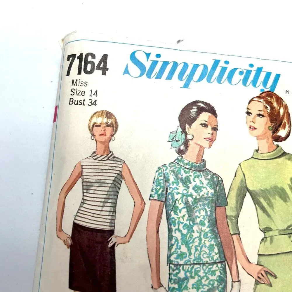 Simplicity Vintage 1960's Pattern #7164 Misses Jiffy‎ 2 Piece Dress